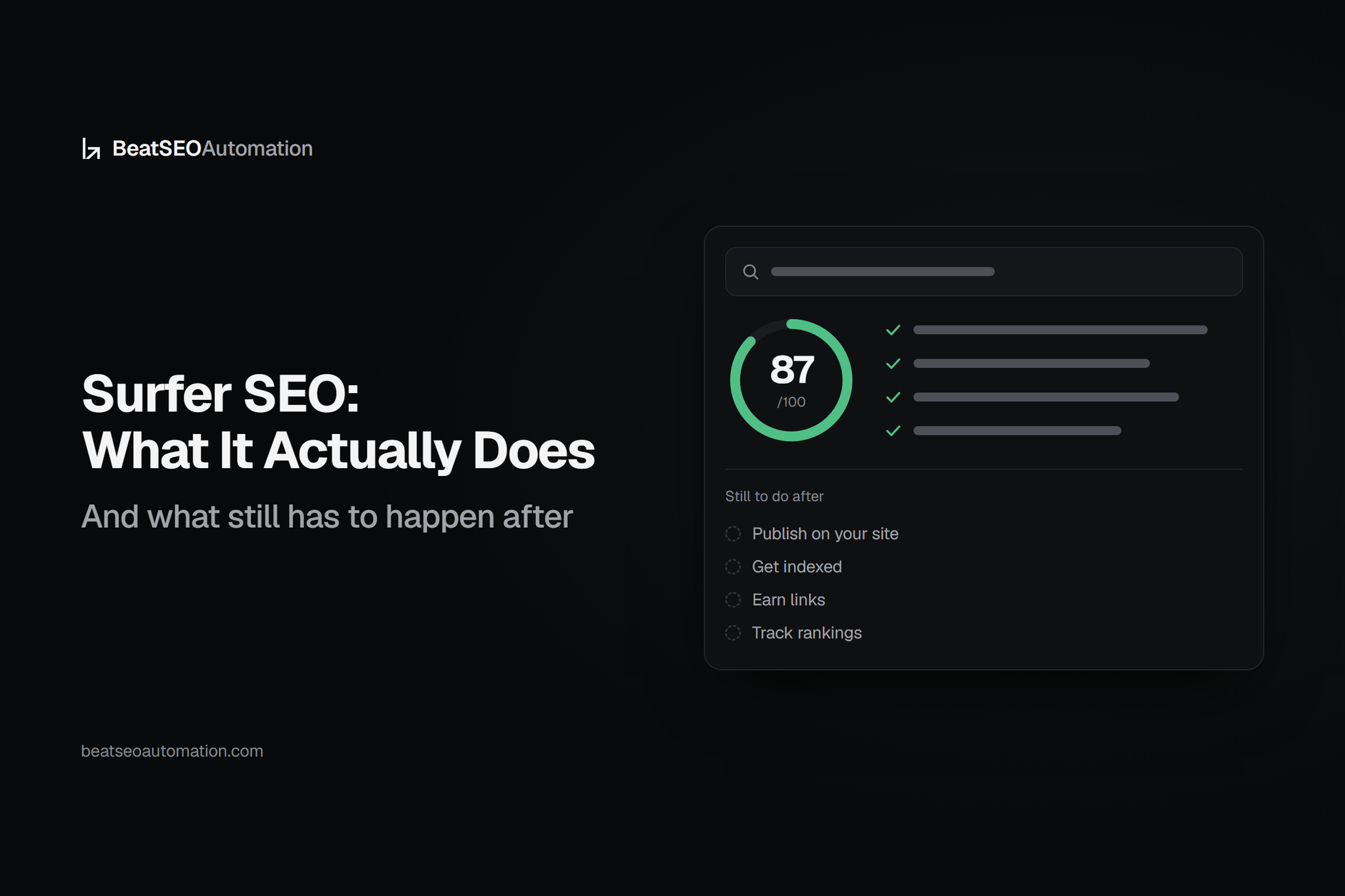 Surfer SEO is a content-optimization tool: it analyzes the pages already ranking for your keyword and hands you a data-backed brief — targe…